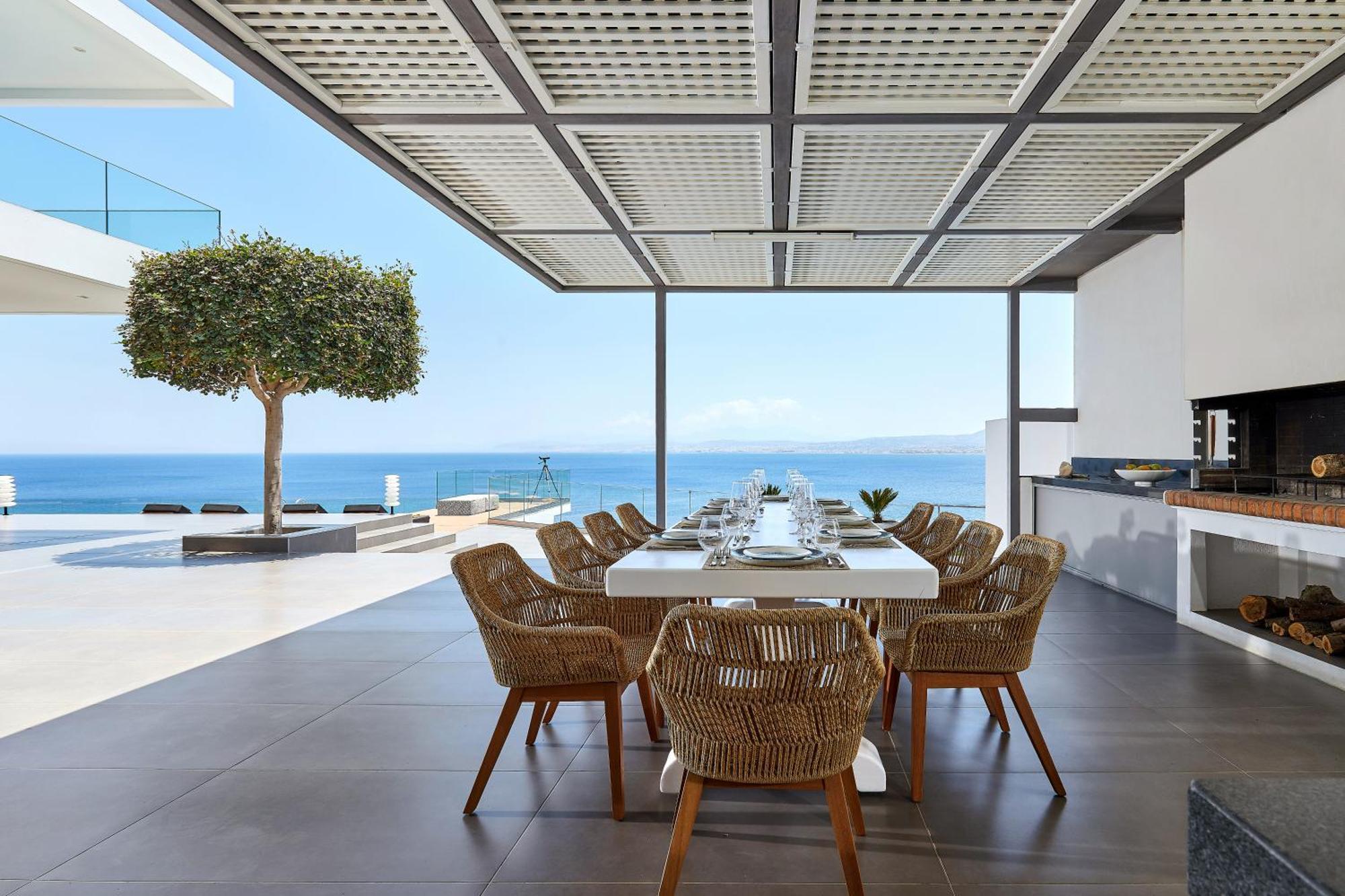 Beachfront Villa In Crete - Epavli Luxury Villa Agia Pelagia  Exterior foto