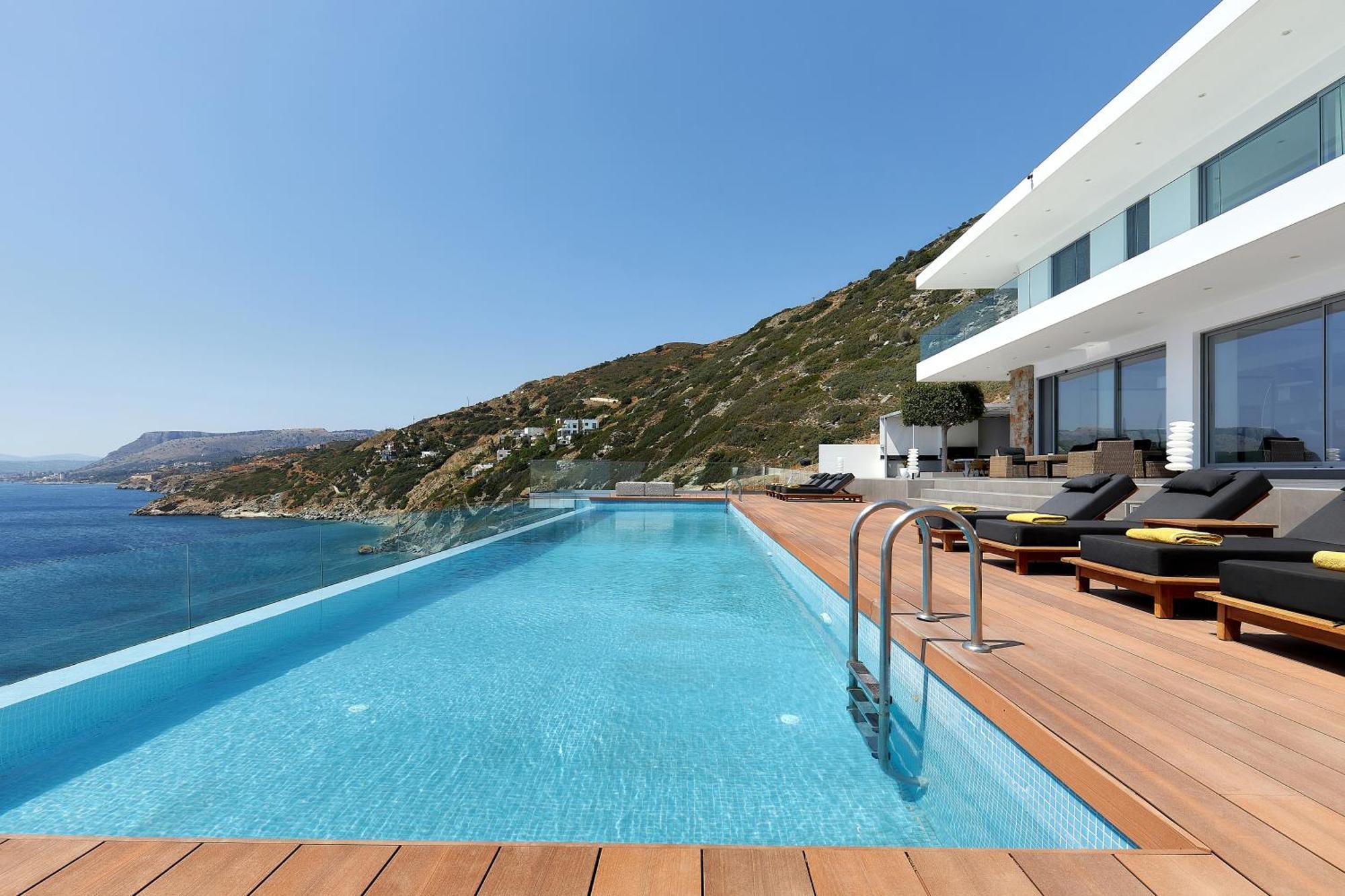 Beachfront Villa In Crete - Epavli Luxury Villa Agia Pelagia  Exterior foto